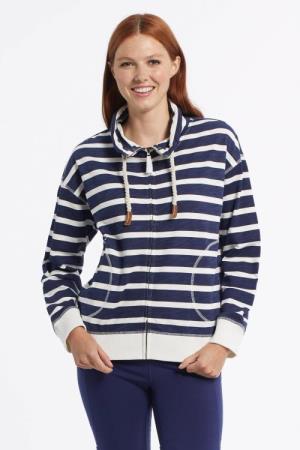 Navy Stripe Zip Up Sweater