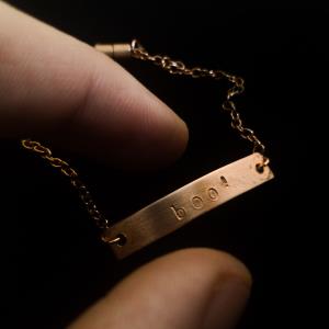 Boo! - Stamped Copper Bracelet
