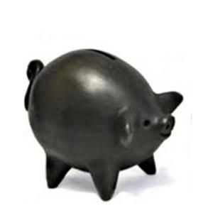 Ceramic Piggy Bank - Black