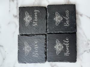 Slate Coasters | Be Strong| Be Humble | Be Badass | Be Brave | Personalized Gifts