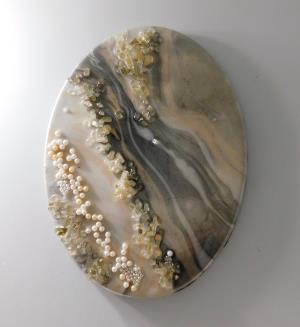 Geode Wall Decor - Greys & Pearls - Set of Two