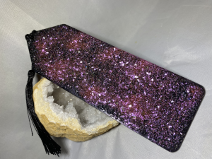 Druzy Crystal Bookmark - Purples & Black