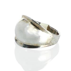 Sterling Silver Tapered Ridge Ring