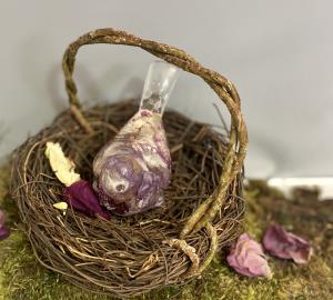 Resin Bird Decor - Purple & Pink Rose Petals