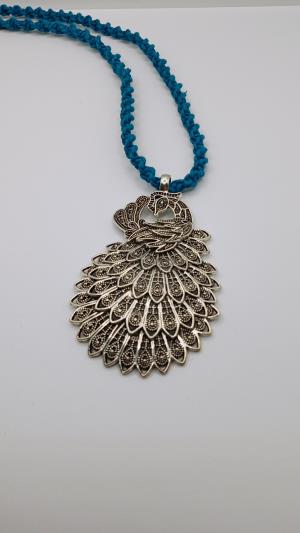 Peacock Blue Hemp Necklace