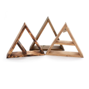 Triangle Shelf - Burnt Wood, with divider