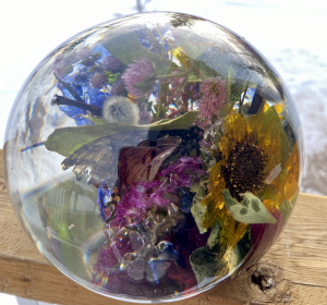 Floral Garden 6” Resin Sphere