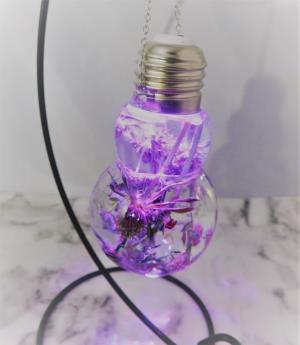 Floral Light Bulb - Purple Thistles