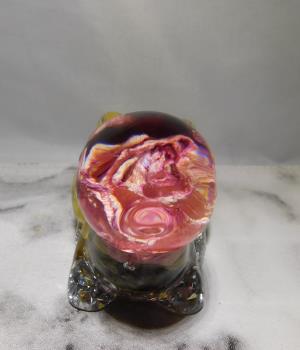 Resin Botanical Bunny - Pink Rose/Yellow Pansy