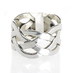 Sterling Silver Twisted Weave Ring - 13mm