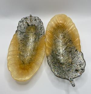 Resin Feather Dish - Golden Reflection