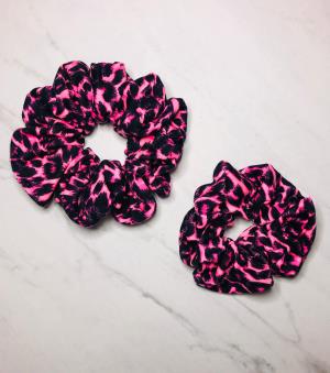 Hot Pink Leopard Print Scrunchie