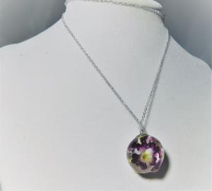 Terrarium Purple Flower Necklace