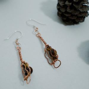 Morel Mushroom - Copper Earrings